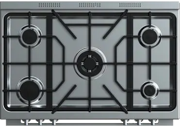 Fresh Modena Cooker 60*90 cm, 5 Burners, Full Safety, Air Fryer, Reflective Glass, Stainless Steel, Silver