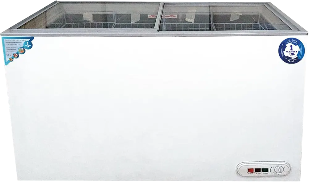 Alaska Chest Freezer, Defrost, Glass Door, White, IC400