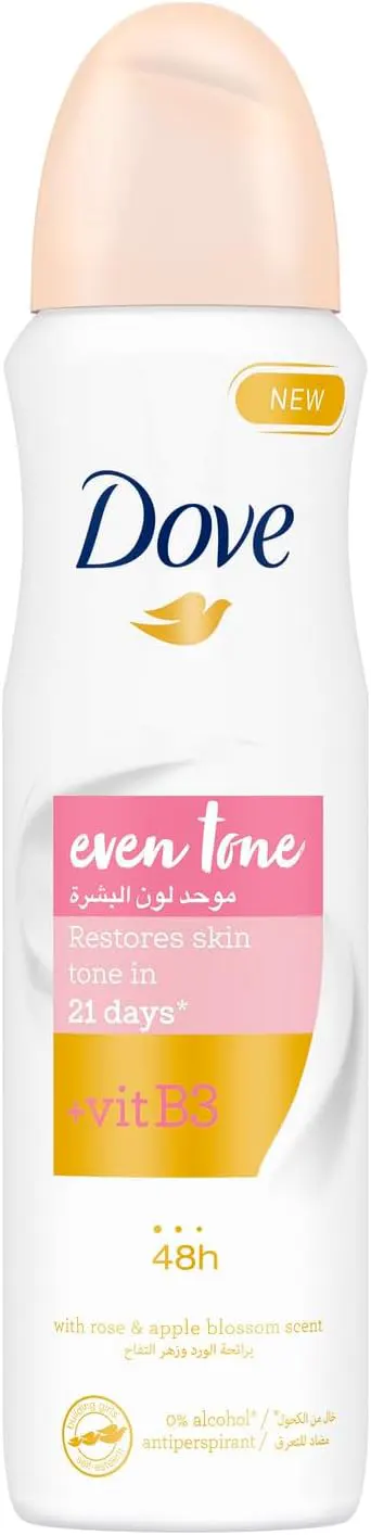 مزيل عرق اسبراي موحد لون البشرة للنساء من دوف, 150 مل