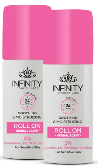 Infinity Roll On 24HR Herbal Scent For Sensitive Skin, 80 ml (1+1)