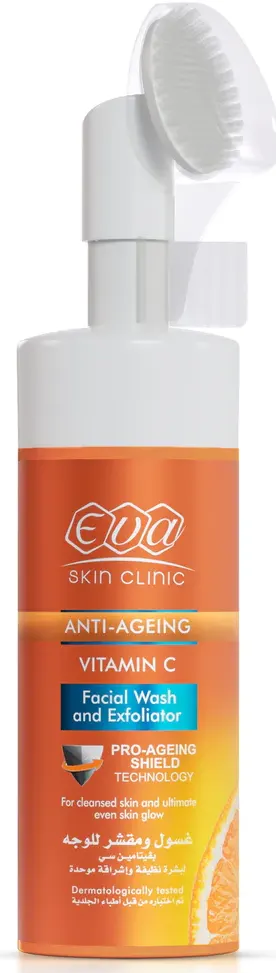 EVA SKIN CLINIC ANTI AGEING VITAMIN C FACIAL WASH AND EXFOLIATOR, 150ML