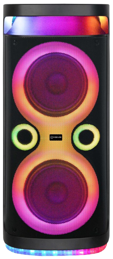 سماعة VOVO أر جي بي بارتي سبيكر ، 8 أنش ، بطارية مزدوجة ، ريموت كنترول ، أسود ، V-2870