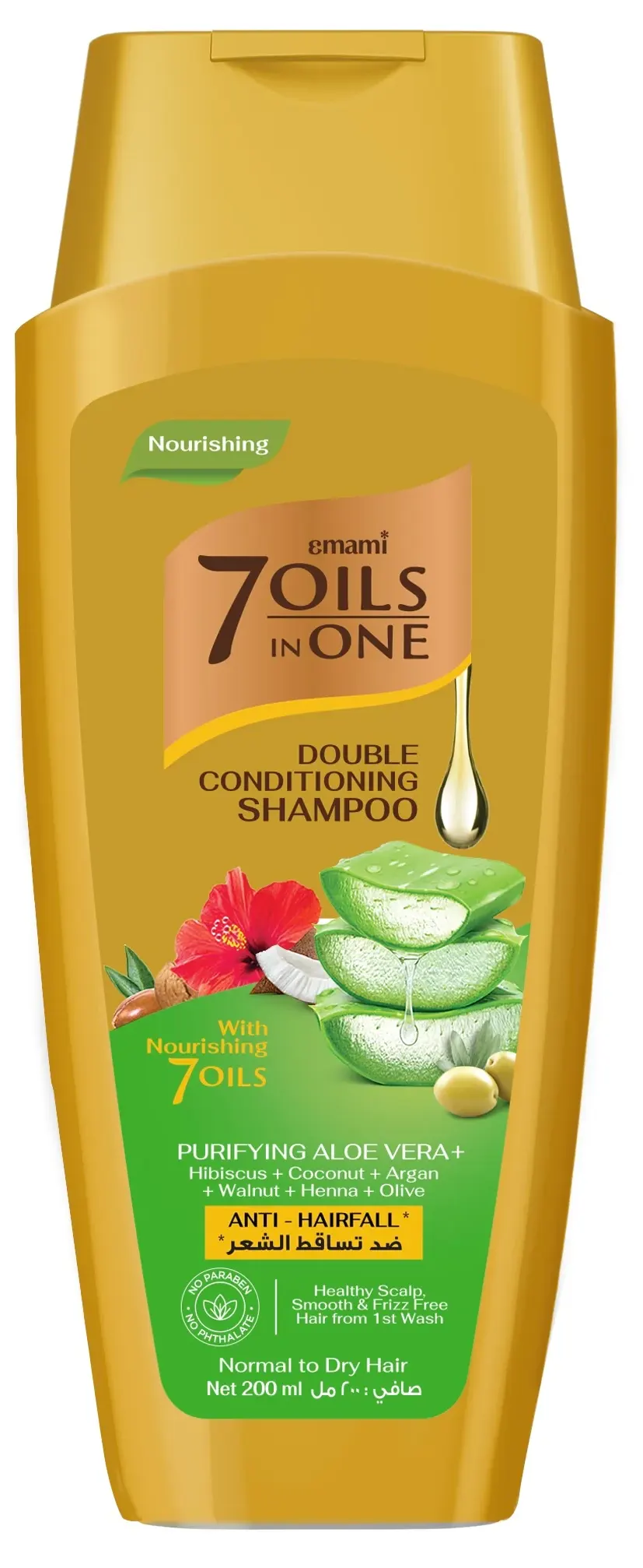 Emami 7 Oils in One Double Conditioning Shampoo Purifying Aloe Vera Anti Hairfall, 400 ML