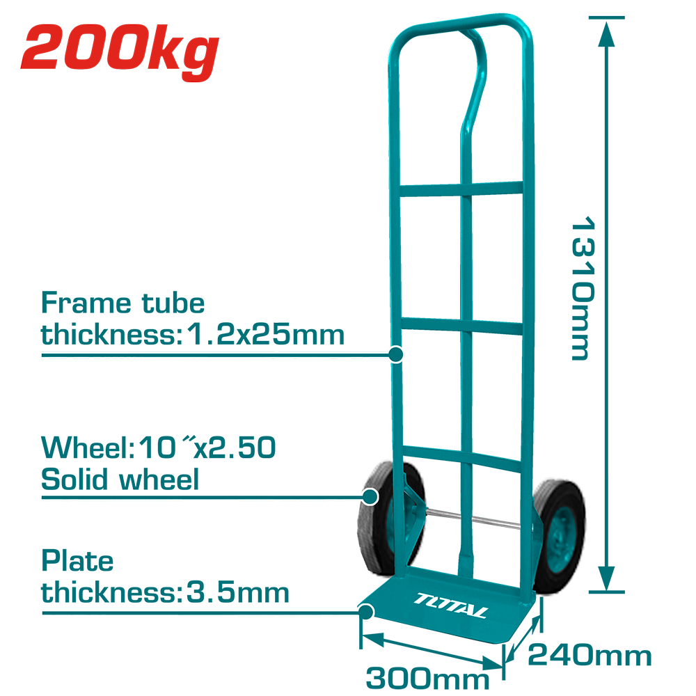 عربية يدوية للحمولة من توتال ، 200 كيلو ، كاوتش هواء ، عجلتين ، THTHT-20141