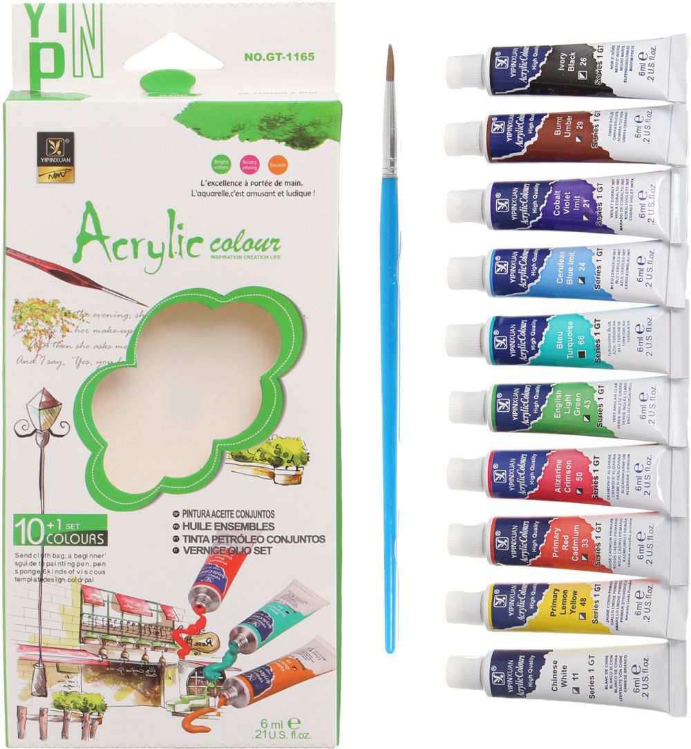 Yipinxuan Gt1165 Acrylic color kit 6 ml + brush GT1165