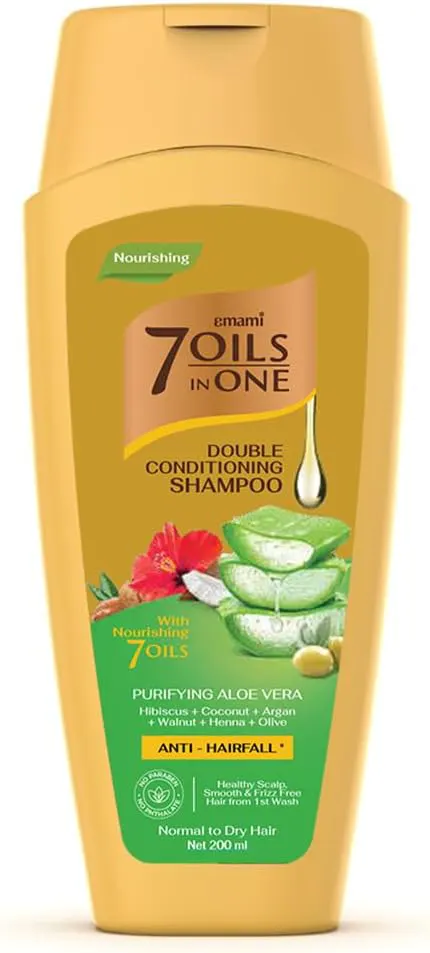 Emami 7 Oils in One Double Conditioning Shampoo Purifying Aloe Vera Anti Hairfall, 200 ML