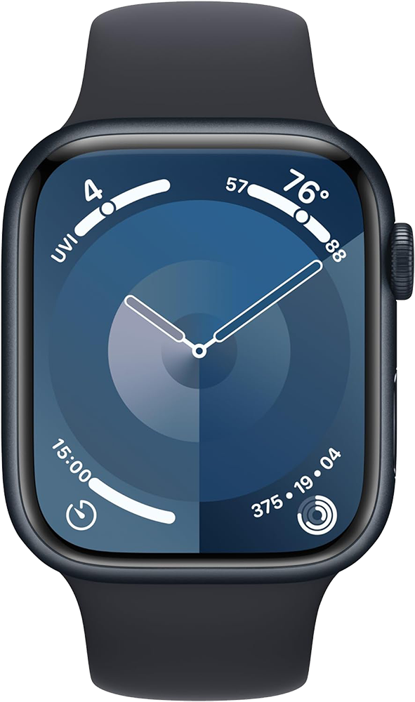 Apple Watch Series 9 , 45 MM , Retina LTPO OLED Display , GPS, Water Resistance , Aluminium Case, Midnight , A2980