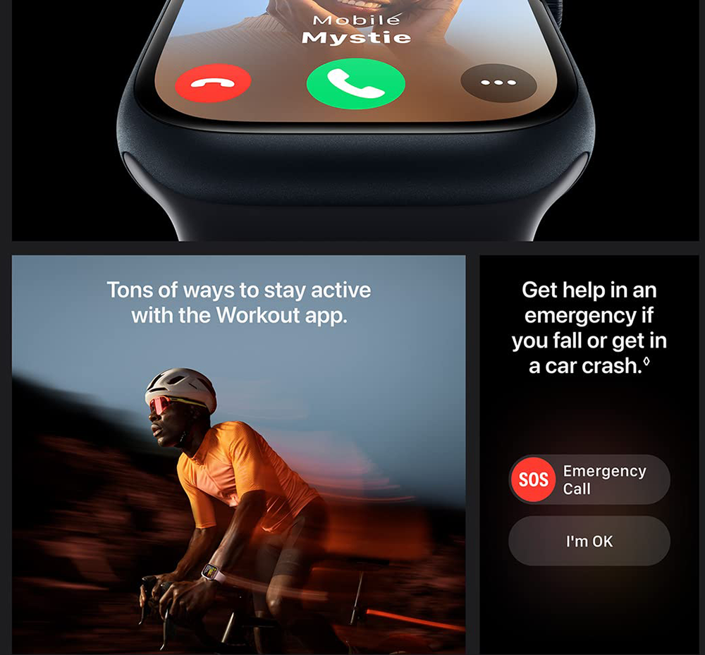 Apple Watch Series 9 , 45 MM , Retina LTPO OLED Display , GPS, Water Resistance , Aluminium Case, Midnight , A2980