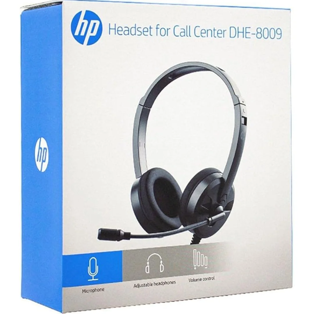 سماعة رأس HP سلكية كول سنتر ، ميكروفون ، أسود ، DHE-8009