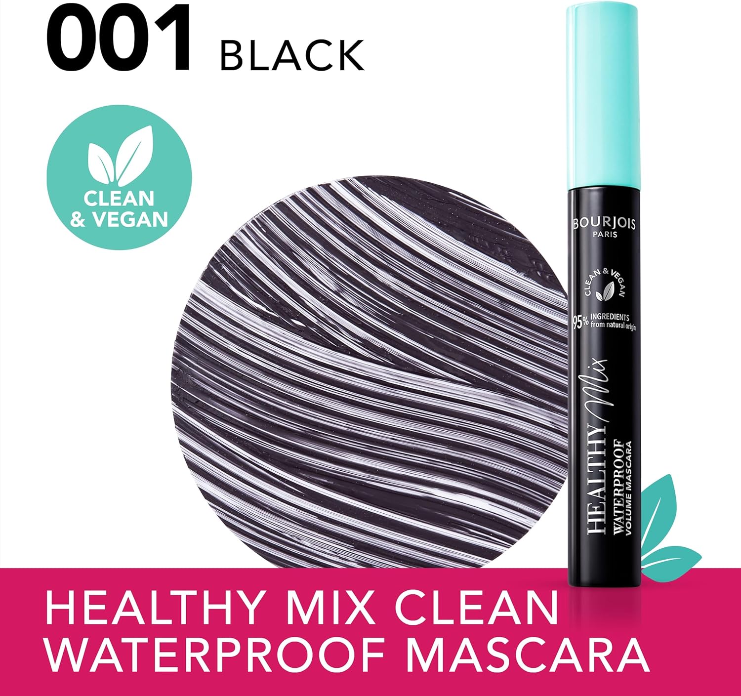 BOURJOIS HEALTHY MIX WATERPROOF VOLUME MASCARA, BLACK