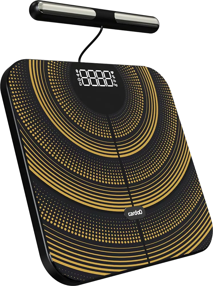 Cardoo Pro Smart Glass Scale, 182.5kg, Digital Display, Bluetooth, Rechargeable, Black