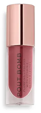 REVOLUTION POUT BOMB PLUMPING LIP GLOSS, DUSTY PINK