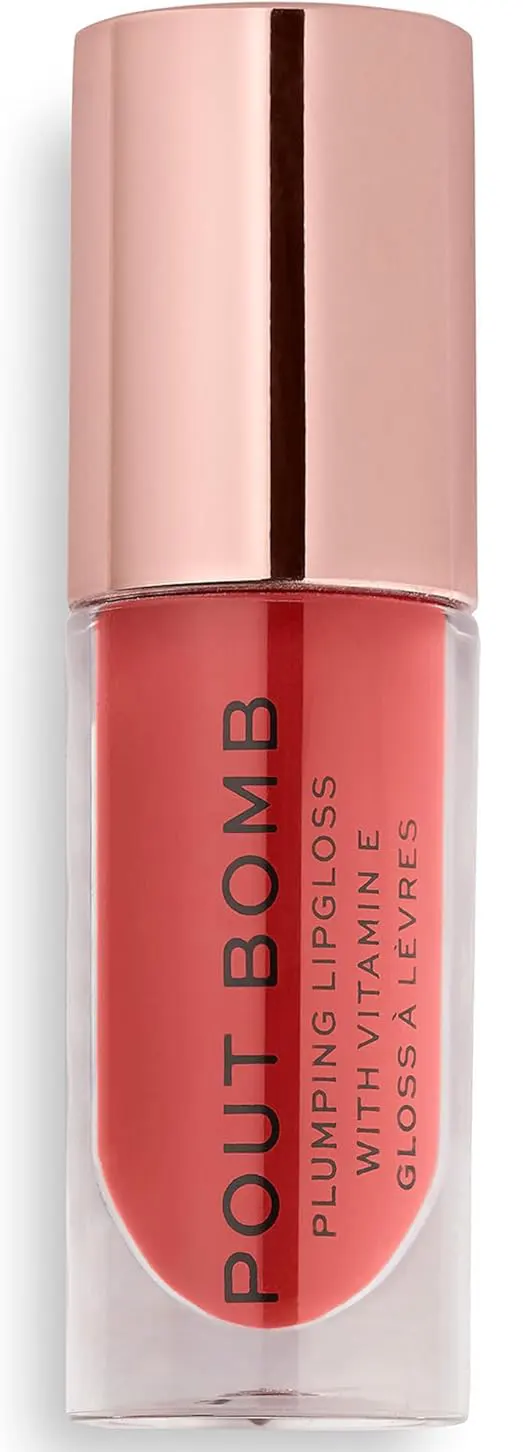 REVOLUTION POUT BOMB PLUMPING LIP GLOSS, PEACHY CORAL