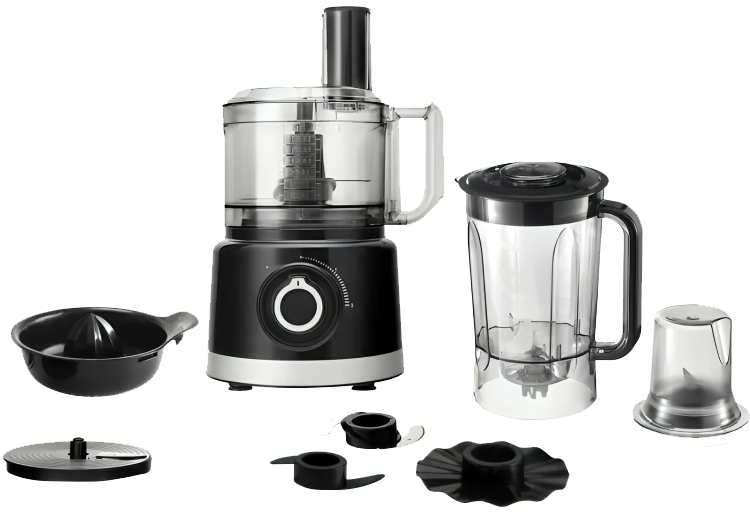 IDO Food Processor , 1000 Watt , 25 Functions , 1.5 Liter , Black * Silver , IDO FP1000-BK