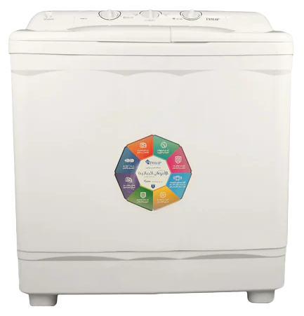 غسالة ملابس هاف اوتوماتيك باساب ، 12 كيلو ، بدون طلمبة ، أبيض ، WMH12A