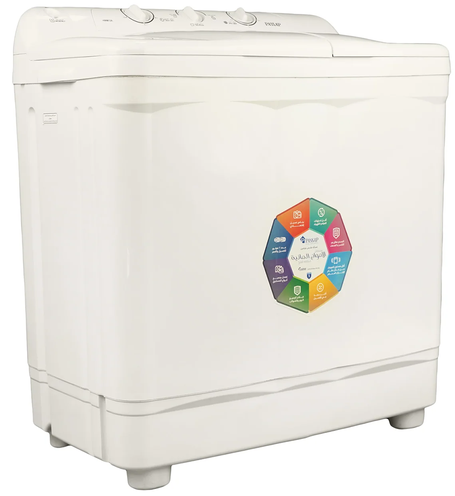 Passap Semi-Automatic Washing Machine , 12 Kg, Without Pump , White , WMH12A