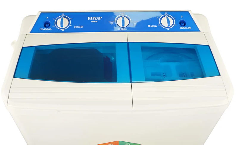 Passap Semi-Automatic Washing Machine, 10 Kg , Without pump , Bombay White, WMH10A