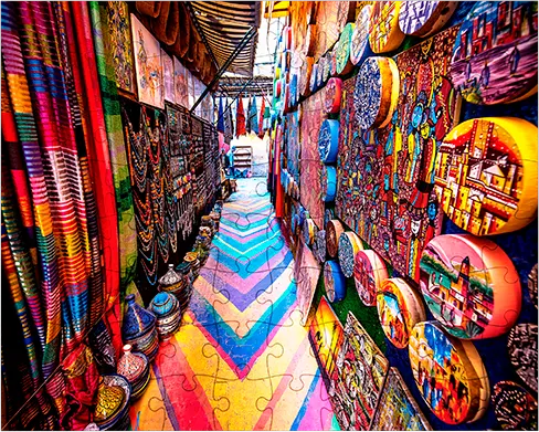 Fluffy Bear Puzzle Fez Morocco, 300 Pieces, Multicolor, TR-9058