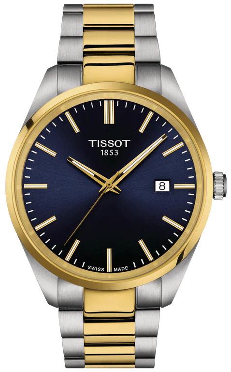 Tissot Swiss Men's Watch, Round Hands, Stainless Steel Strap , Water Resistant, Silver * Gold , T150.410.22.041