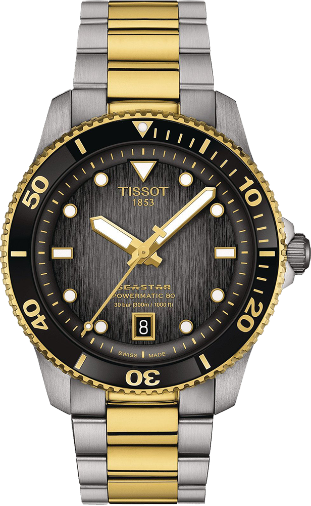 Tissot Swiss Men's Watch, Round Hands, Stainless Steel Strap, Water Resistant , Gold * Silver, T120.807.22.051