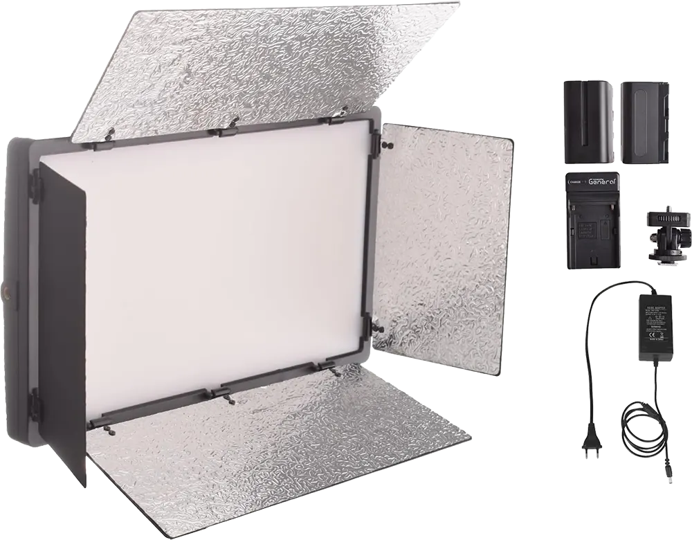 General Professional Video Led Light, Black, (2 Batteries + Charger) For Free,LED-U800