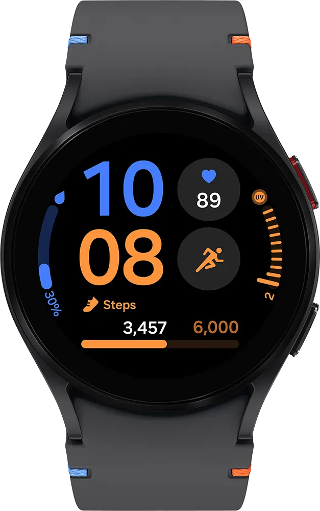 ساعة سامسونج جالكسي واتش FE الذكية (40 ملم)، شاشة لمس سوبر اموليد مقاس 1.2 بوصة، بلوتوث 5.3، مقاومة للماء، أسود