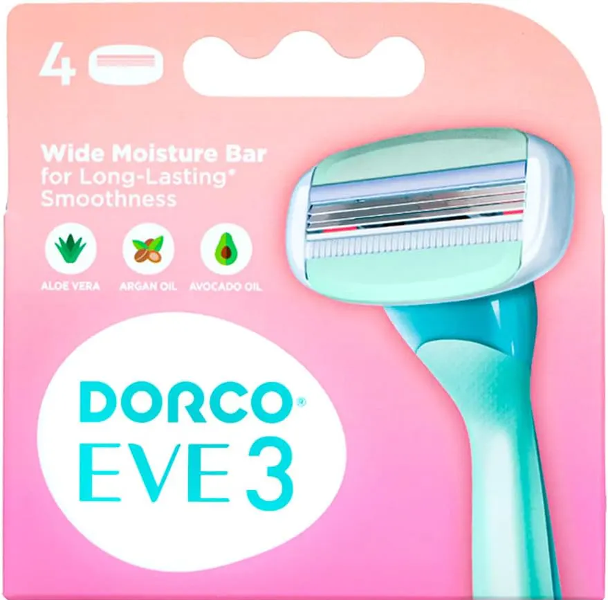 Dorco Eve 3 Razor Blade Refills For Women, 4 PC