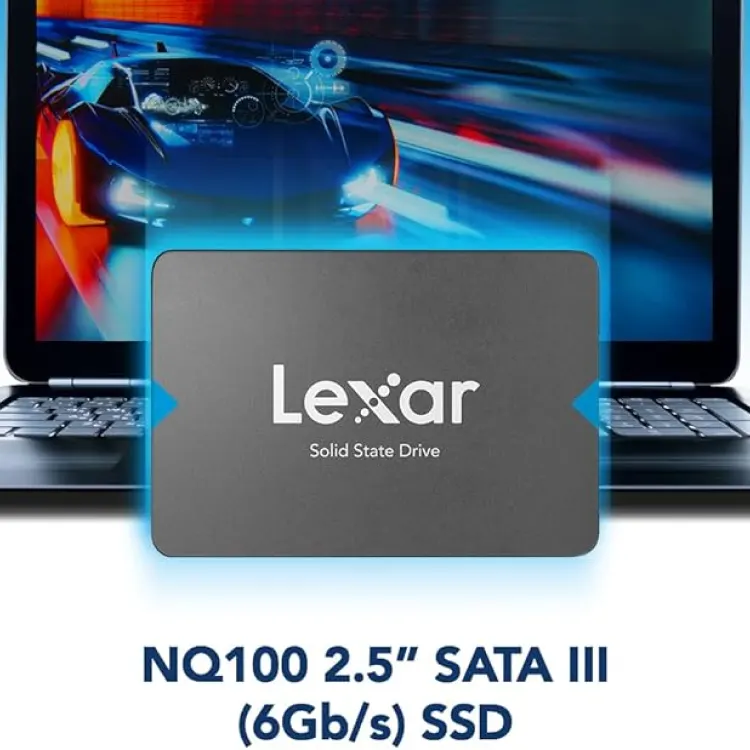 قرص صلب داخلي SSD من ليسكار SATA III (6Gb-s) مقاس 2.5 بوصة، لأجهزة الكمبيوتر المحمولة والمكتبية، سعة 480 جيجابايت، رمادي، LNQ100X480G-RNNNU