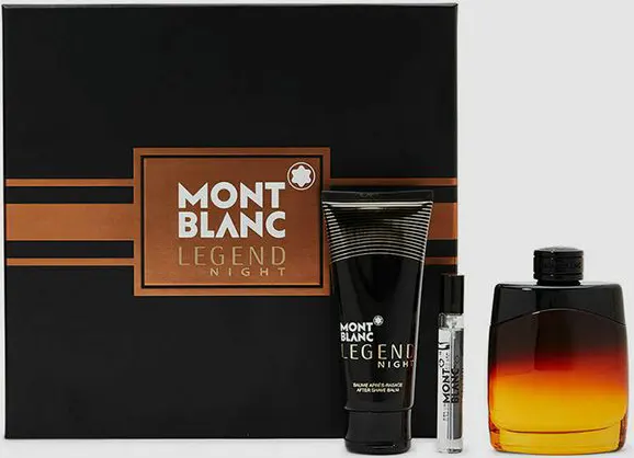 Legend Night Gift Set BY Mont Blanc For Men EDP, Eau de Parfum 100 ML +Travel Spray 7.5 ML+ After Shave Balm 100 ml