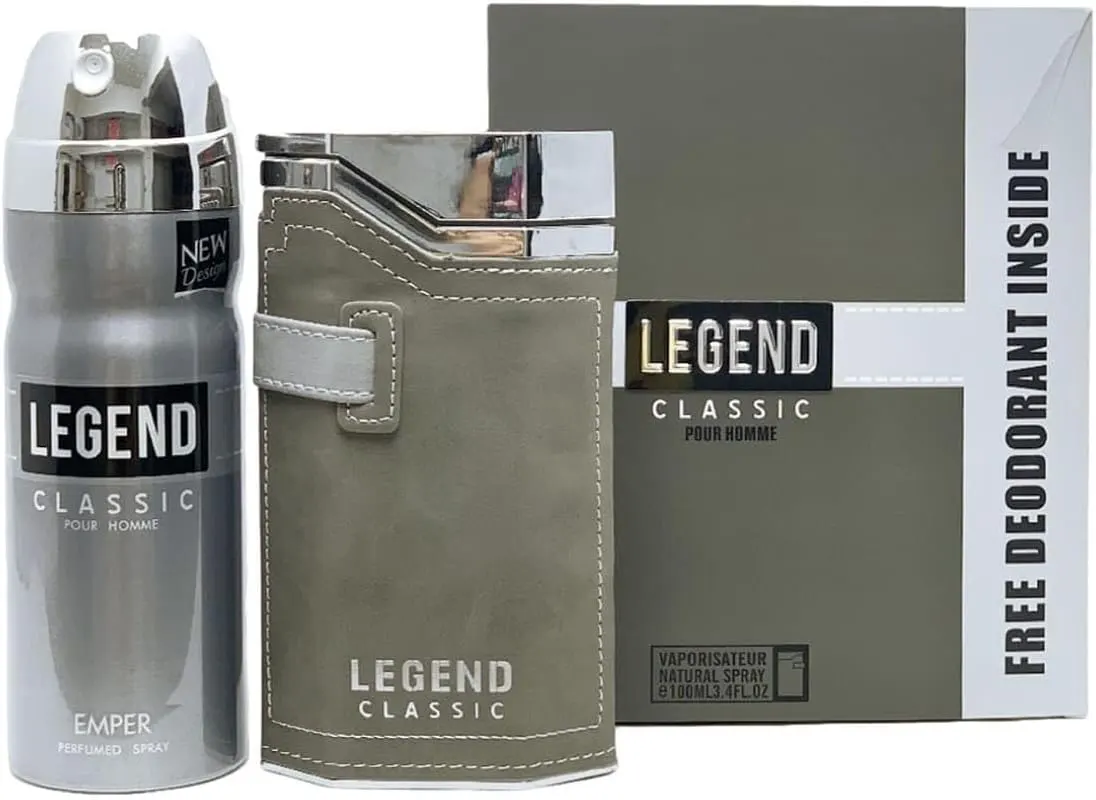 Legend Classic Gift Set By Emper For Men EDT, EAU DE TOILETTE Parfum 100ML + Body Spray  200ML