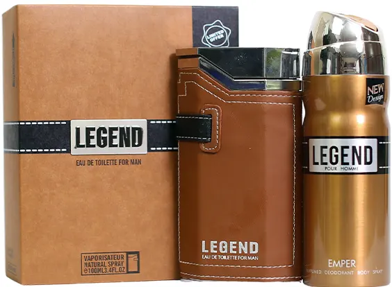 Legend  Gift Set By Emper For Men EDT, EAU DE TOILETTE Parfum 100ML + Body Spray 200ML