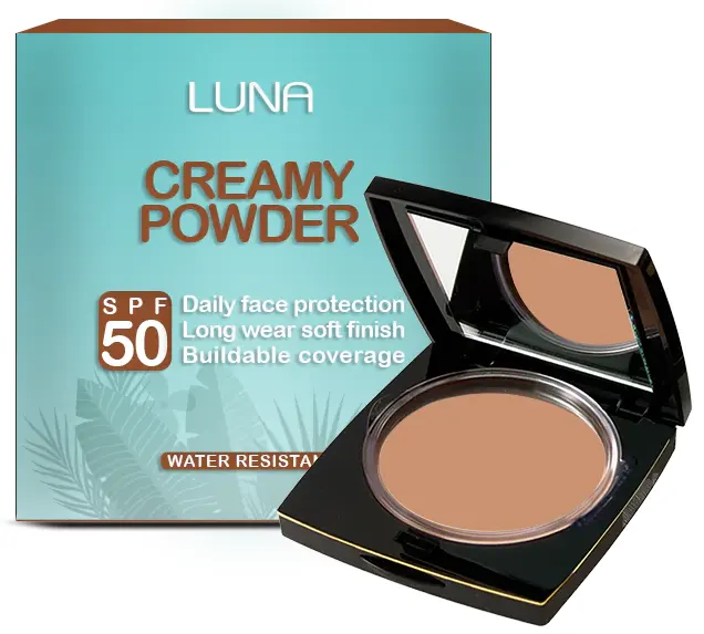 بودر لونا كريمي ثرى دي بعامل حماية +50، 02 ديب بيج
