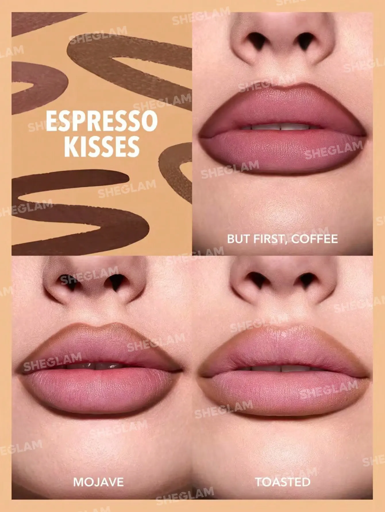 SHEGLAM So Lippy Lip Liner Set, Espresso Kisses