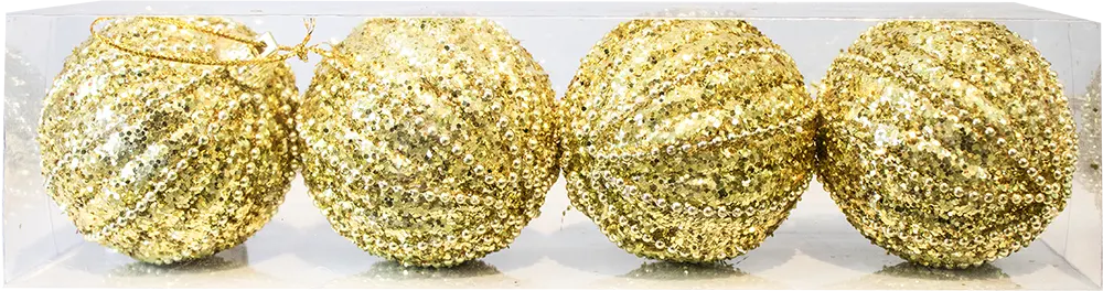 بوكس كور كريسماس 4 كورة، ألوان متعددة، كور مزخرفة ، موديل 63-55-2023