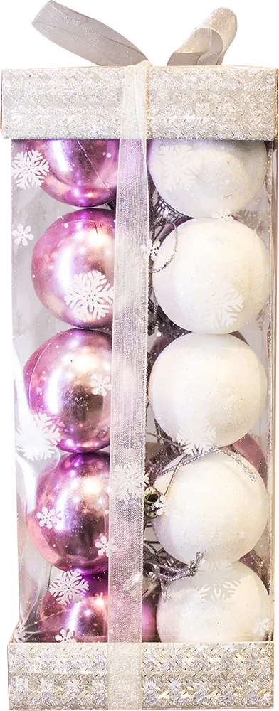 علبة كور كريسماس 20 كورة، ألوان متعددة