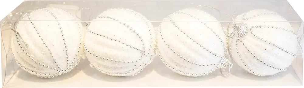 بوكس كور كريسماس 4 كورة، ألوان متعددة، كور مزخرفة ، موديل 63-55-2023