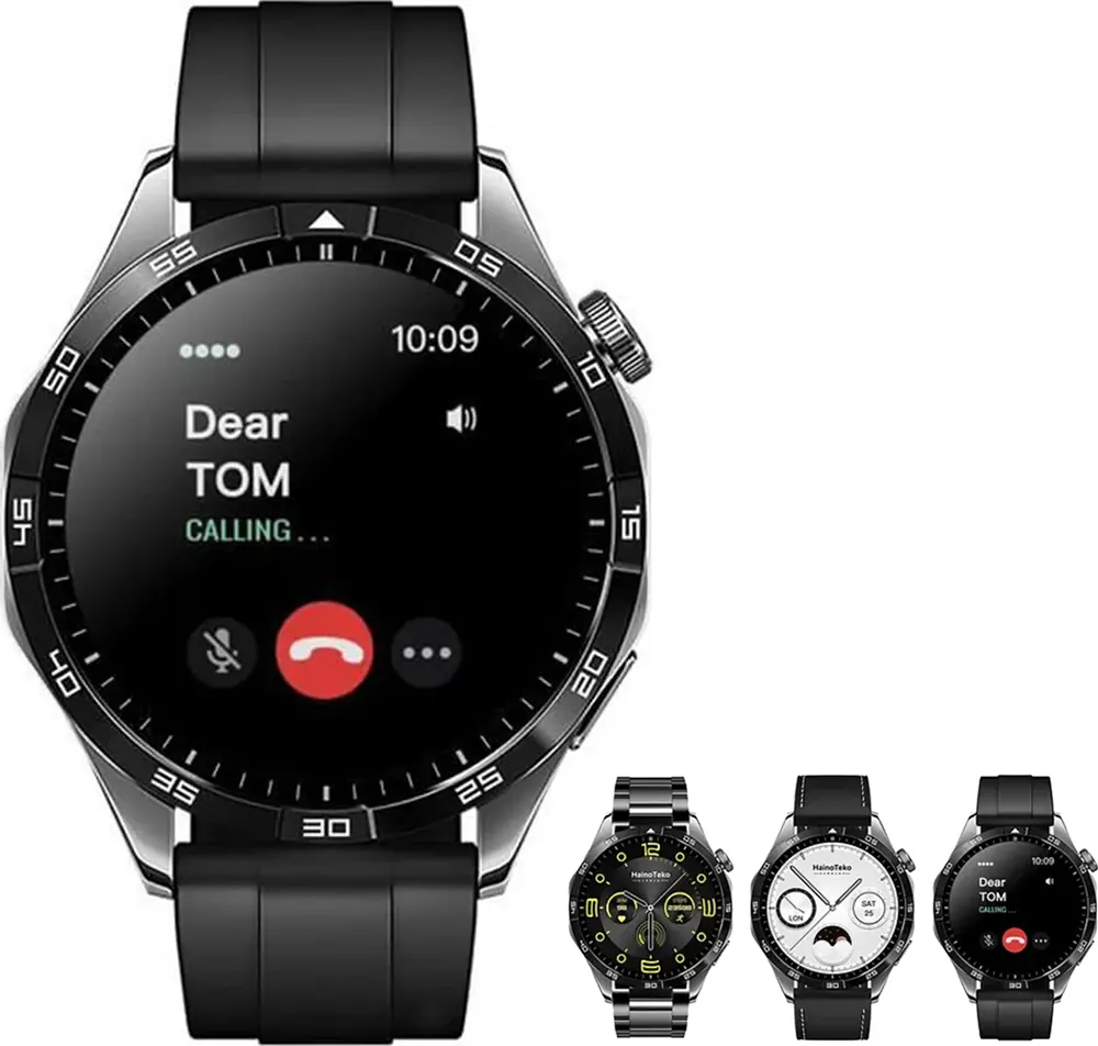 Haino Teko Gt4 Smart Watch , 1.43 " AMOLED HD Touch Screen , Bluetooth , With 3 Strap , Black , RW-44