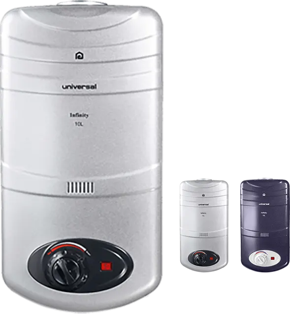 Universal Infinity Gas Water Heater, 10 Liters, Tube Gas, Digital Display, Adapter, Multiple Colors