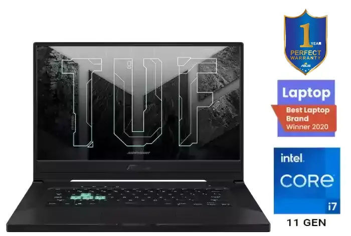 لاب توب اسوس TUF Dash F15 FX516PC-HN001T، معالج من الجيل الحادي عشر، Intel Core I7، رامات 8 جيجابايت، 512 جيجابايت SSD هارد، نفيديا جي فورس RTX3050-4GB، شاشة 15.6 بوصة، ويندوز 10، رمادي