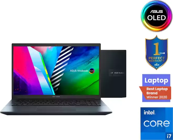 Asus VivoBook Pro 15 Laptop (K3500PC-OLED007W), Intel® Core™ i7-11370H, 11th Gen, 16GB RAM, 1TB SSD, NVIDIA® GeForce® RTX™ 3050-4GB GDDR6, 15.6" OLED FHD, Windows 11, Blue