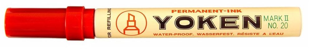 Yoken Whiteboard Marker, Chisel Point, 1 Piece, Red 20