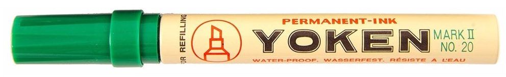 Yoken Permanent Marker Chisel Tip Green 20