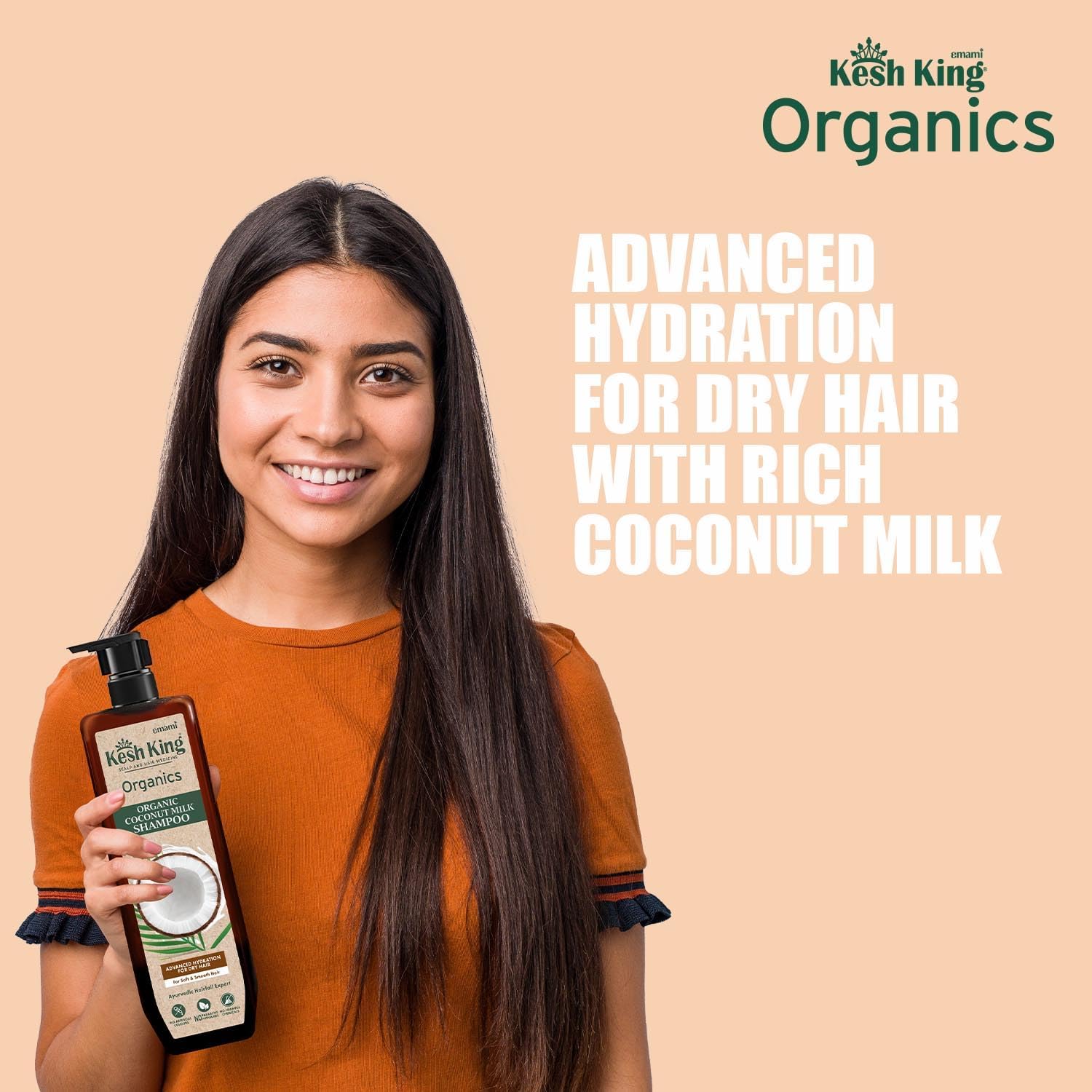 Kesh King Organics Organic Coconut Milk Shampoo, 300 ml