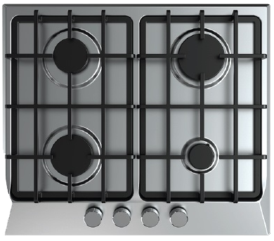 بوتاجاز مسطح بلت ان فريش ، 60 سم ، 4 شعلة ، غاز ، حوامل زهر ، امان كامل ، استانلس ستيل ، HAFR60CMSC1