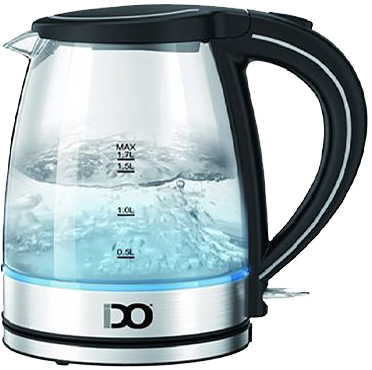 غلاية مياه كهربائية زجاج اى دو ، 1.7 لتر ، 2000 وات ، IDO  EKG2000-BK