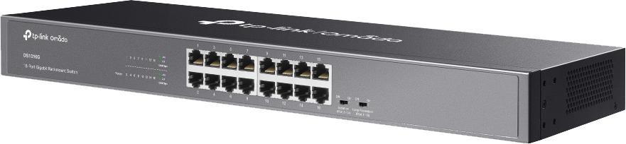 سويتش تي بي لينك  اومادا ، 16 منفذ 10-100-1000 ميجابايت في الثانية RJ45 ، موفر للطاقة ، اسود ، DS1016G