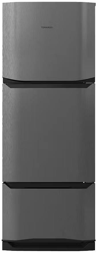 ثلاجة تورنيدو نوفروست ، 351 لتر ، 3 باب ، خاصية البلازما ، استانلس غامق ، RF-45FT-DST