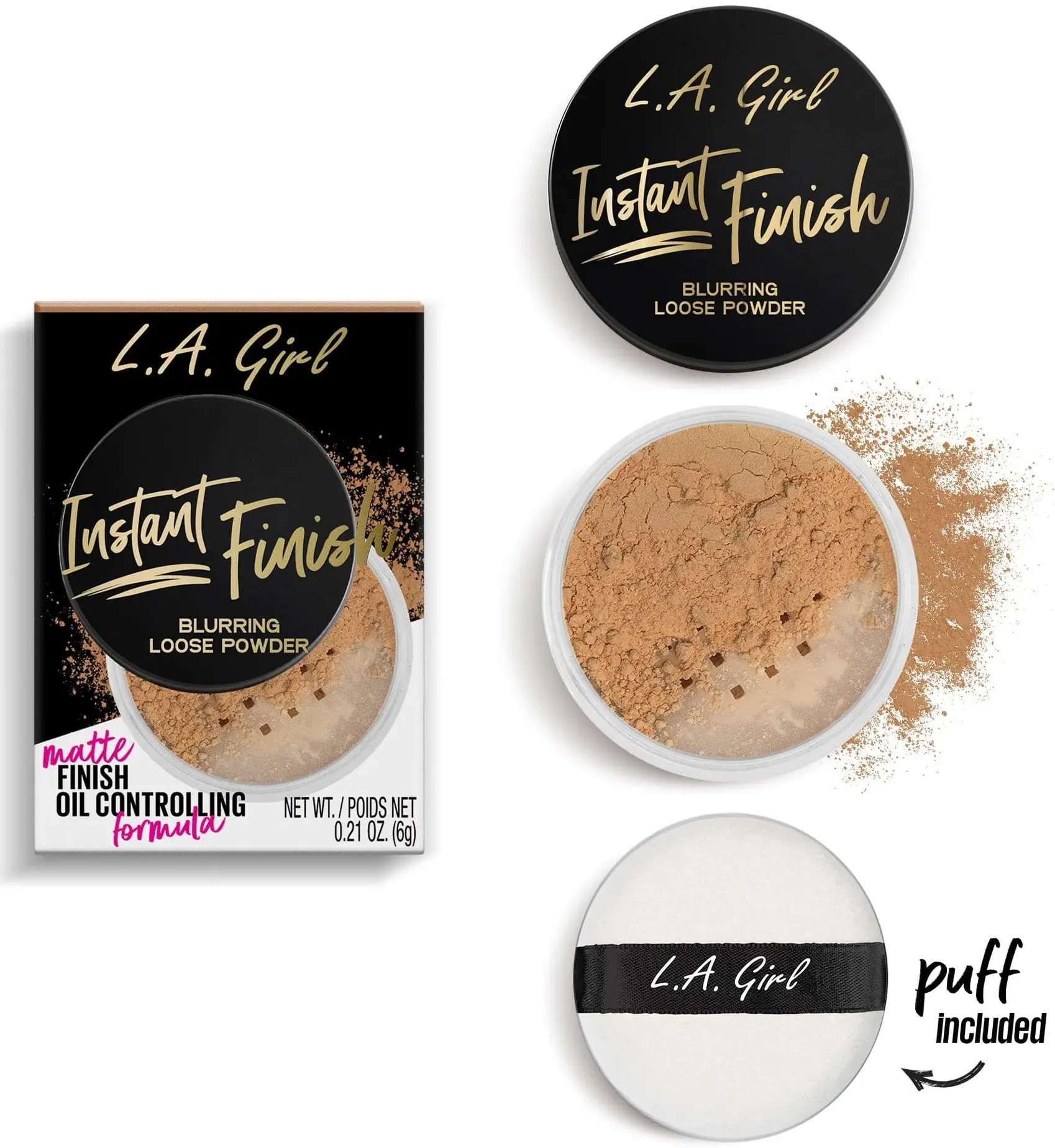 La Girl Instant Finish Blurring Loose Powder, GLP731 Medium