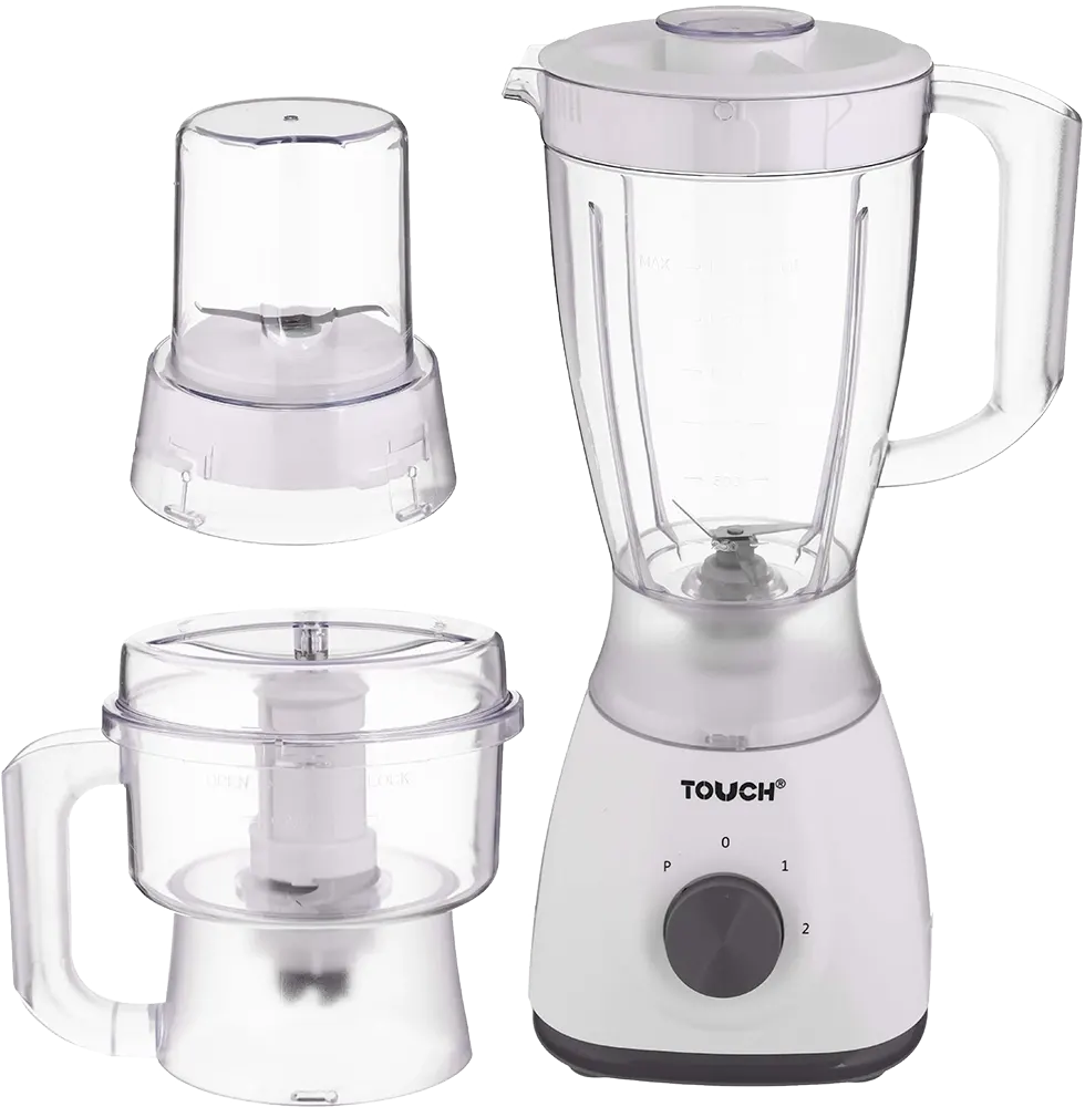 Touch ElZenouki Perfect Plus Electric Blender, 600 Watt, 1.5 Liter, Grinder and Chopper, White, Model, 40573