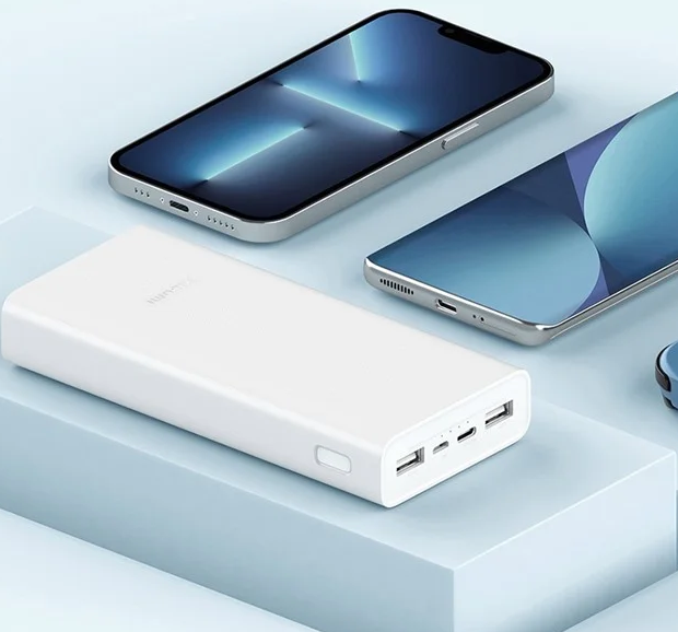 باور بانك شاومي ، 20000 مللي أمبير ، 22.5 وات ، USB-C ، شحن سريع ، أبيض ، PB2022ZM